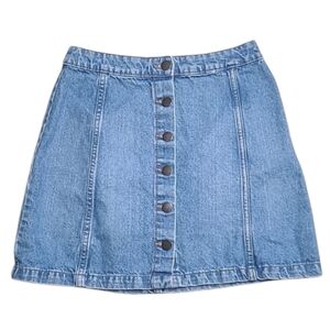 Denim Co Button Front Denim Mini Skirt